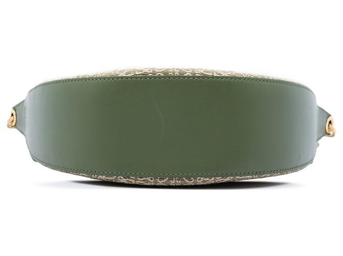 LOEWE Luna Hobo in tela Anagram verde - vista 3