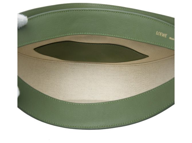 LOEWE Luna Hobo in tela Anagram verde - vista 4