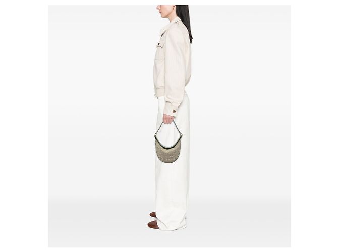 LOEWE Luna Hobo in tela Anagram verde - vista 6