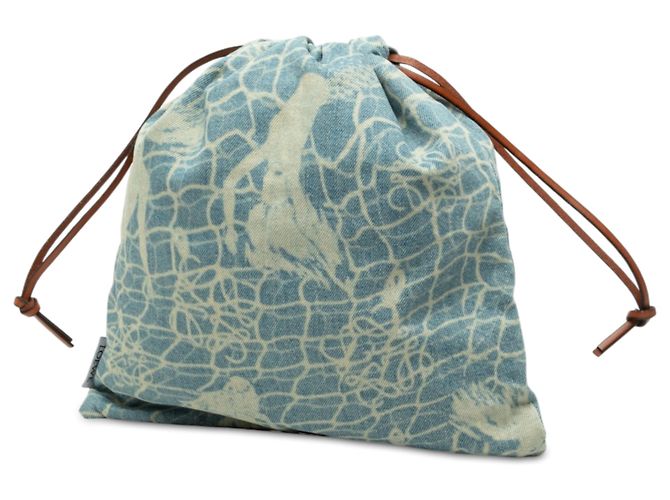 Borsa a coulisse in denim Mermaid Paulas Ibiza blu LOEWE - vista 2