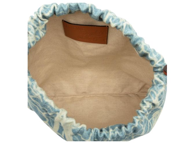 Borsa a coulisse in denim Mermaid Paulas Ibiza blu LOEWE - vista 4