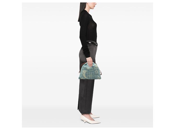 Borsa a coulisse in denim Mermaid Paulas Ibiza blu LOEWE - vista 6