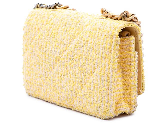 Chanel Yellow Tweed 19 Wallet On Chain Giallo - vista 2