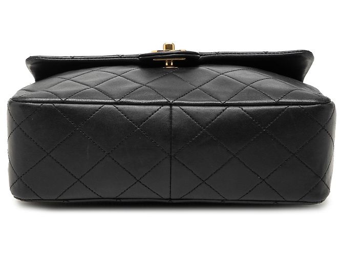 Chanel Black Small Square Quilted Lambskin Flap Nero - vista 3