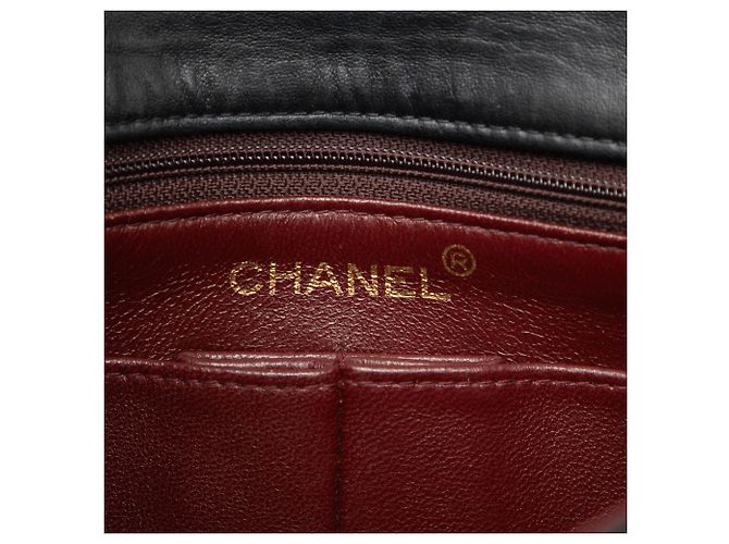 Chanel Black Small Square Quilted Lambskin Flap Nero - vista 5