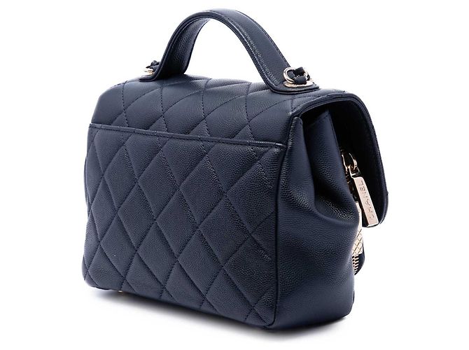 Chanel Blue Mini Quilted Caviar Business Affinity Top Handle Flap Blu navy - vista 2