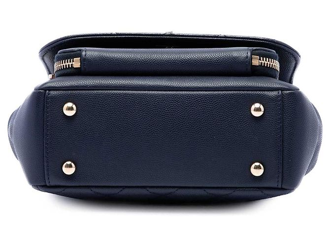 Chanel Blue Mini Quilted Caviar Business Affinity Top Handle Flap Blu navy - vista 3