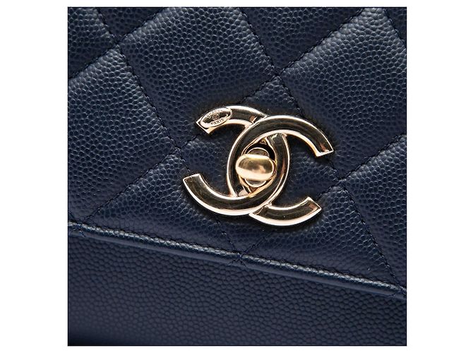 Chanel Blue Mini Quilted Caviar Business Affinity Top Handle Flap Blu navy - vista 5