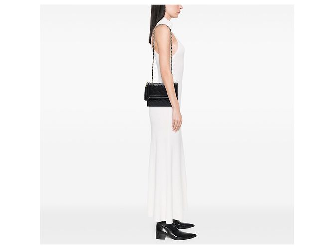 Chanel Black Quilted Lambskin Tassel Flap Nero - vista 6