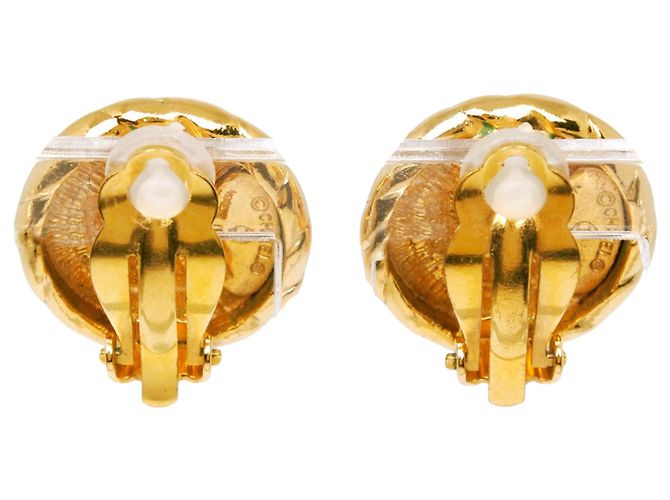 Orecchini a clip rotondi placcati oro Chanel Gold CC D'oro - vista 2