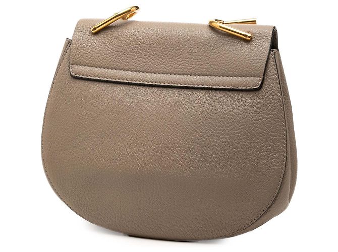 Chloé Drew Crossbody in pelle di vitello grana grossa marrone Small Taupe - vista 2