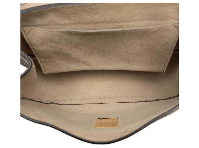 Chloé Drew Crossbody in pelle di vitello grana grossa marrone Small Taupe - vista 4