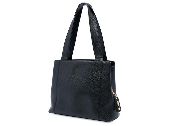 Chanel Black Caviar LAX Tote mit besticktem Logo Schwarz - Ansicht 2