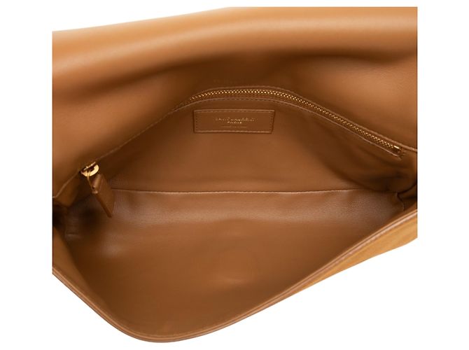 Borsa Saint Laurent Kate 99 in camoscio marrone con monogramma e nappina - vista 4