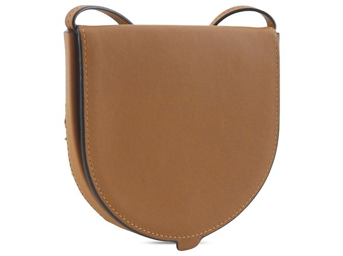 Borsa a tracolla LOEWE Mini Anagram Heel in pelle di vitello liscia marrone - vista 3