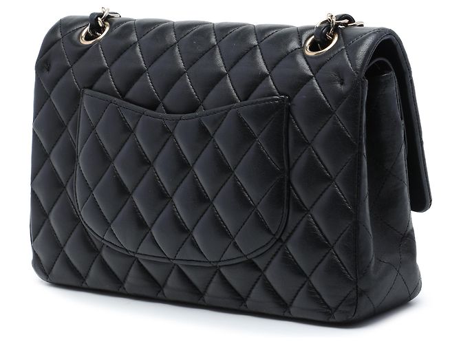 Chanel Black Medium Classic Lambskin Double Flap Negro - vista 2