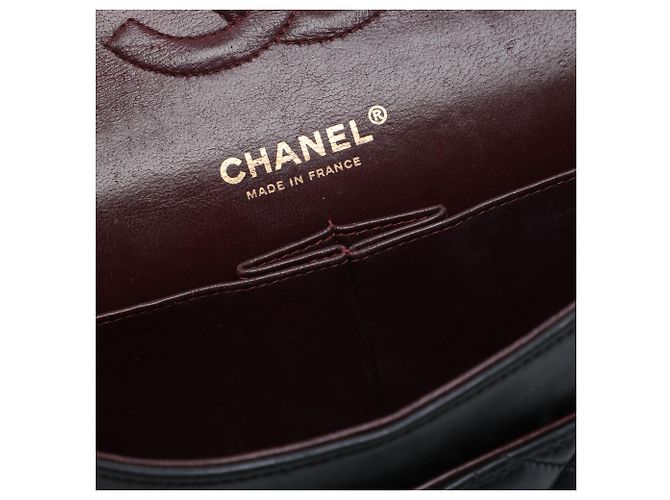 Chanel Black Medium Classic Lambskin Double Flap Negro - vista 5