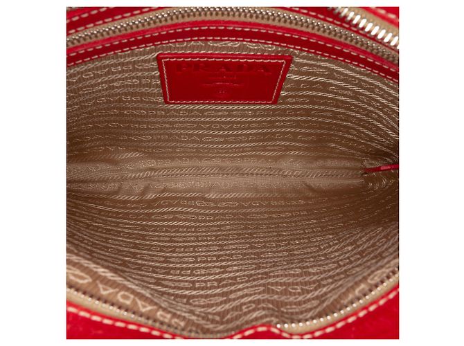 Prada Borsa a Tracolla in Tela Canapa Beige con Logo - vista 4