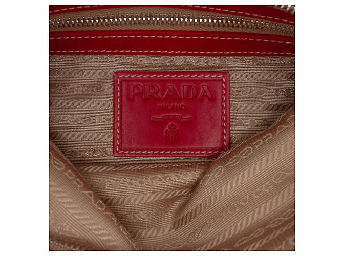 Prada Borsa a Tracolla in Tela Canapa Beige con Logo - vista 5