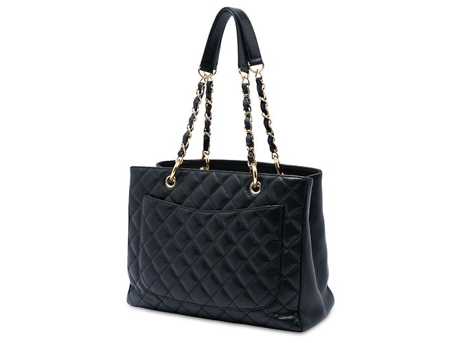 Borsa Chanel Black Caviar Grand Shopping Tote Nero - vista 2
