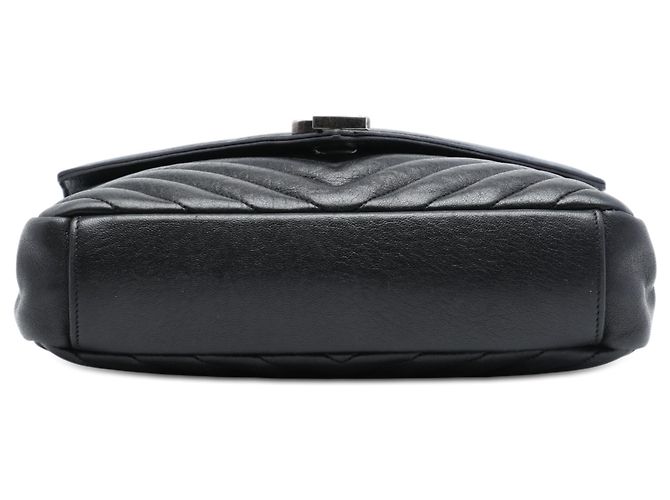 Saint Laurent College Satchel aus Lammleder mit Chevron-Steppung in Schwarz, Medium - Ansicht 3