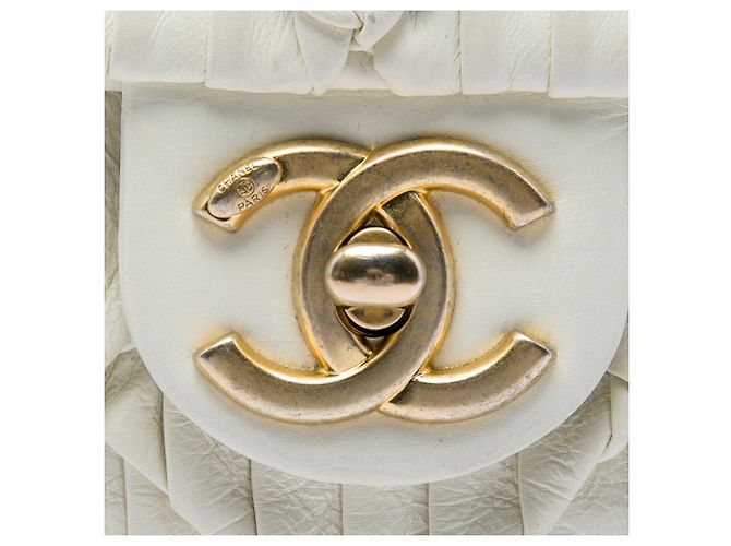 Chanel White Mini Pleated Calfskin Chain Soul Flap Bianco Crudo - vista 5
