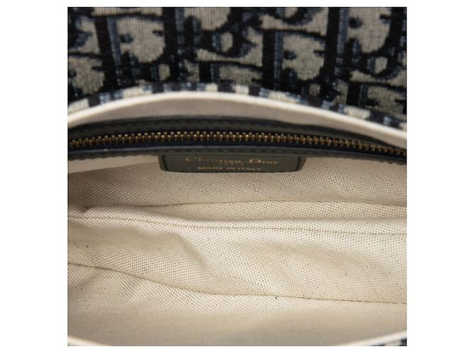 Borsa Saddle Dior in tela Oblique blu - vista 4