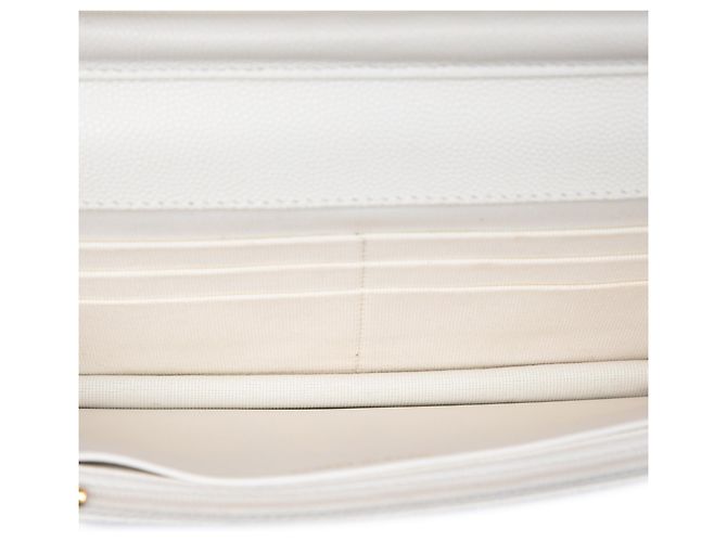 Chanel White CC Quilted Caviar Coco Casino Wallet on Chain Bianco - vista 4