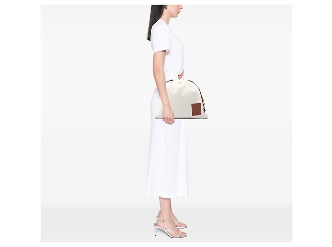 LOEWE Beige Anagram Terry Cloth Beutelkoffer - Ansicht 7