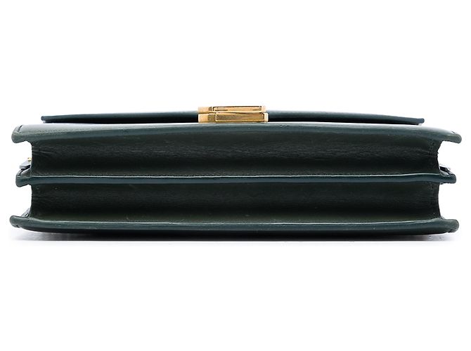 Borsa Saint Laurent Cassandra con chiusura monogramma in pelle di vitello liscia verde Verde scuro - vista 3