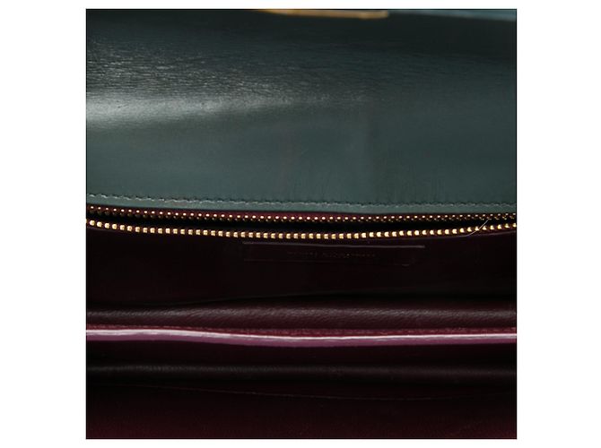 Borsa Saint Laurent Cassandra con chiusura monogramma in pelle di vitello liscia verde Verde scuro - vista 4