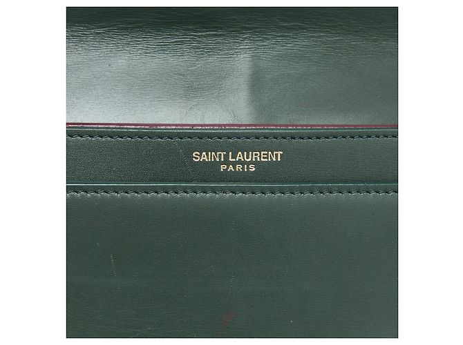 Borsa Saint Laurent Cassandra con chiusura monogramma in pelle di vitello liscia verde Verde scuro - vista 5
