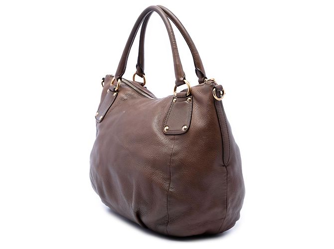 Prada Medium Cervo Shine Tote Braun - Ansicht 2