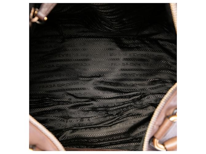 Prada Medium Cervo Shine Tote Braun - Ansicht 4