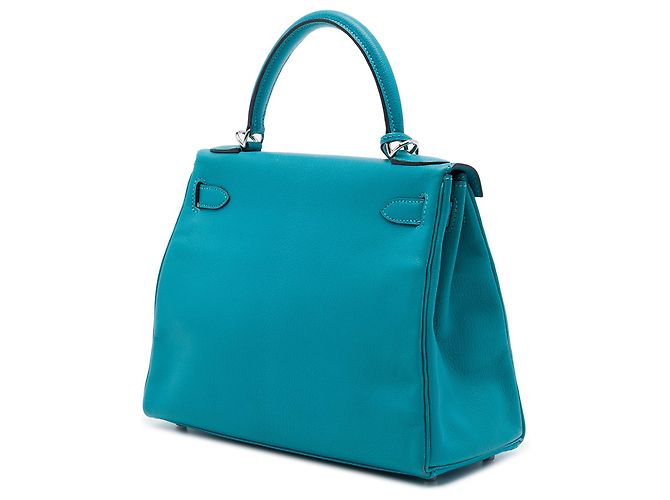 Hermès Blue Chevre Mysore Kelly II Retourne 28 Turchese - vista 2