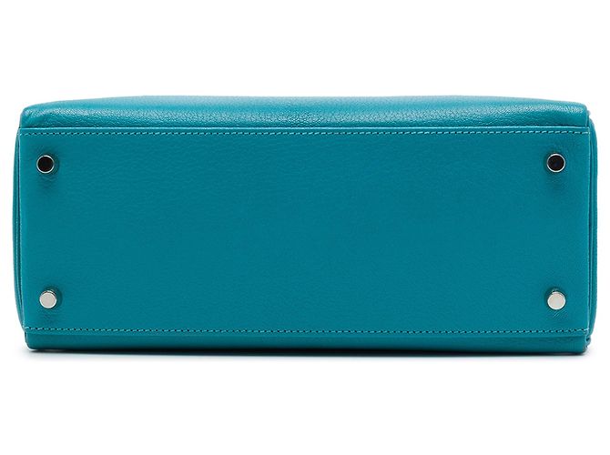 Hermès Blue Chevre Mysore Kelly II Retourne 28 Turchese - vista 3
