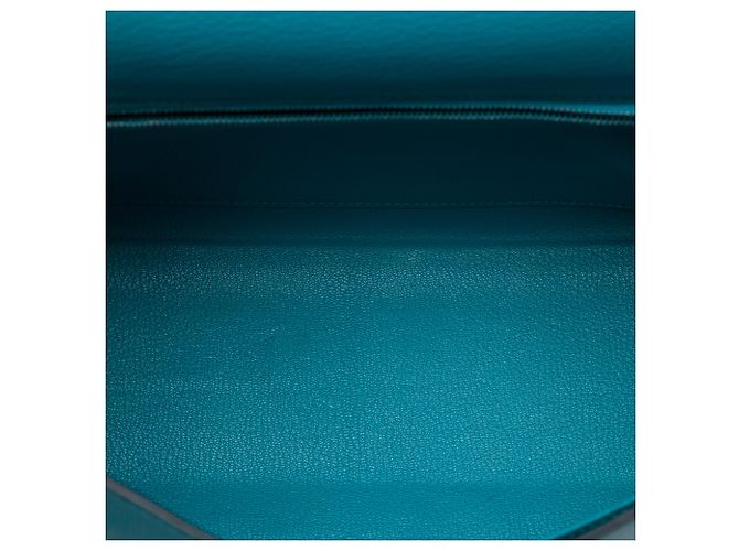Hermès Blue Chevre Mysore Kelly II Retourne 28 Turchese - vista 4
