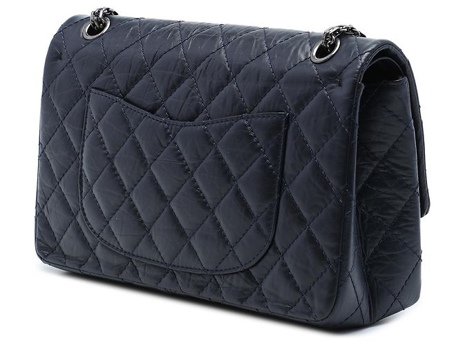 Chanel Blue Quilted Aged Calfskin Reissue 2.55 Double Flap 226 Blu navy - vista 2