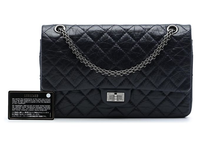 Chanel Blue Quilted Aged Calfskin Reissue 2.55 Double Flap 226 Blu navy - vista 7
