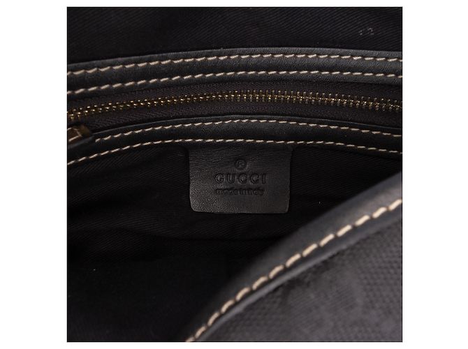 Borsa a tracolla con patta Gucci Black Small GG Canvas Britt Tassel Nero - vista 5