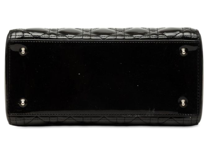 Dior Black Medium Patent Cannage Lady Dior Nero - vista 3
