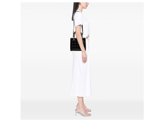 Dior Black Medium Patent Cannage Lady Dior Nero - vista 6