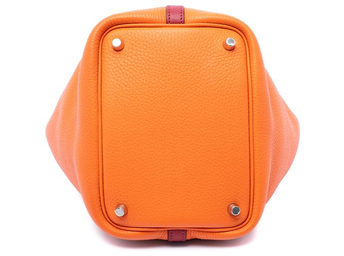 Hermès Orange Bicolor Clemence and Swift Picotin Lock 18 Laranja - vista 3