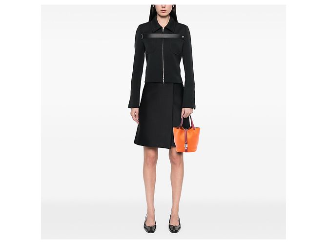Hermès Orange Bicolor Clemence and Swift Picotin Lock 18 Laranja - vista 6