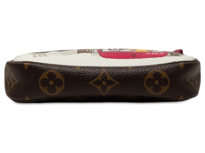 Louis Vuitton Brown Monogram Christmas Animation Mini Courchevel Pochette Accessories Marrone - vista 3
