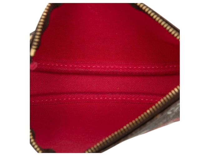 Louis Vuitton Brown Monogram Christmas Animation Mini Courchevel Pochette Accessories Marrone - vista 4