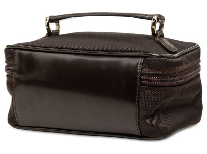 Bamboo Borsa Vanity Gucci in nylon marrone con bambù Marrone scuro - vista 2