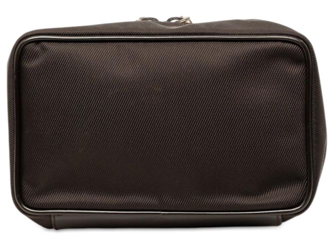 Bamboo Borsa Vanity Gucci in nylon marrone con bambù Marrone scuro - vista 3