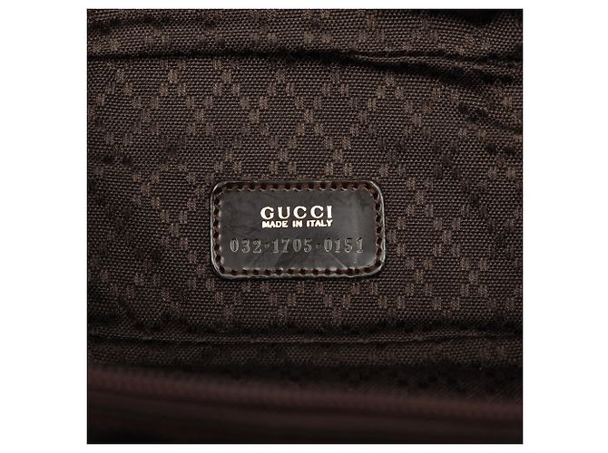 Bamboo Borsa Vanity Gucci in nylon marrone con bambù Marrone scuro - vista 5