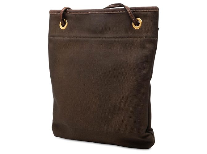 Prada Borsa a tracolla in tela Canapa logo marrone Marrone scuro - vista 2